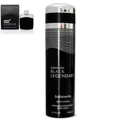 اسپری دئودورانت مردانه بلک لجندری جانوین ا Spray Johnwin black legendary For men